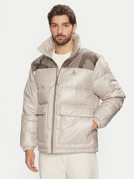 Converse Converse Пухено яке Commercial 10027145-A02 Бежов Regular Fit
