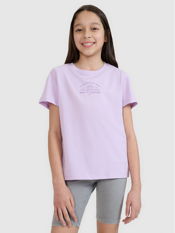 4F 4F T-Shirt SWELLS OF THE OCEAN Fioletowy jasny Regular Fit