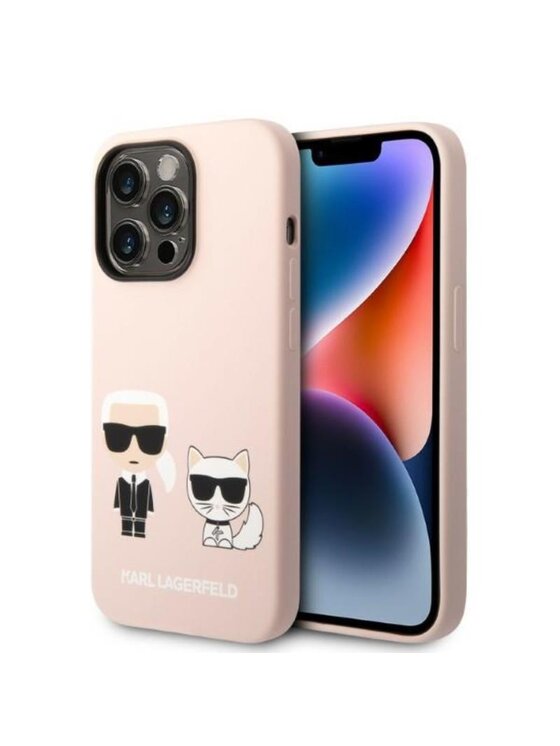 Etui na telefon KARL LAGERFELD, Różowe, Liquid Silicone Karl & Choupette MagSafe