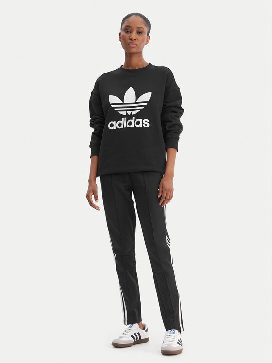 adidas adidas Pulóver Trefoil Crew FM3272 Fekete Regular Fit