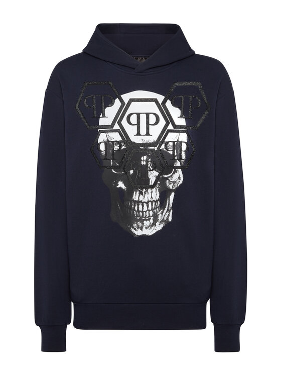PHILIPP PLEIN PHILIPP PLEIN Mikina 9591 Modrá Regular Fit