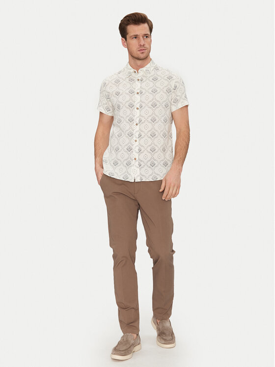 INDICODE INDICODE Πουκάμισο Haiko 20-529 Μπεζ Slim Fit