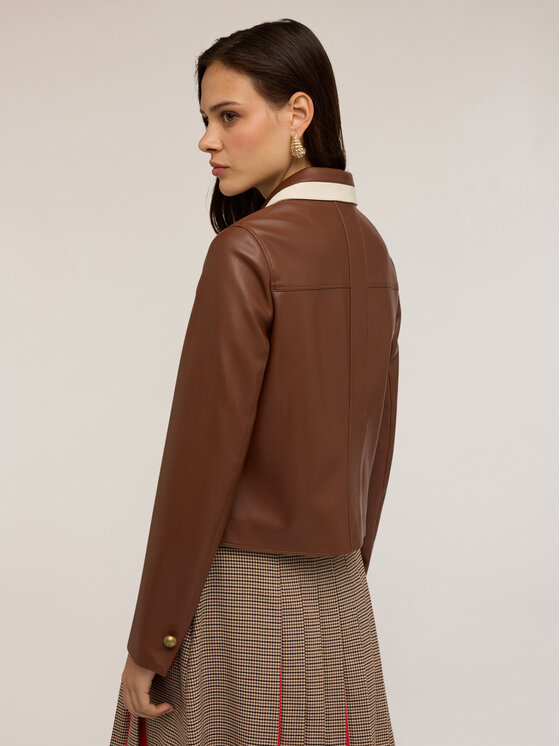 Motivi Motivi Giacca in similpelle R331Q001054N022 Marrone Regular Fit