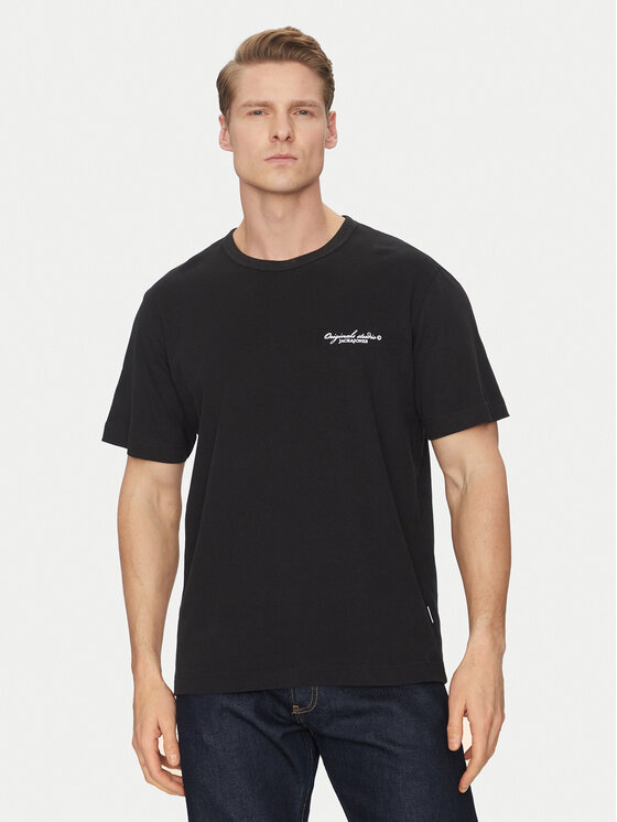 Jack&Jones T-krekls Boston 12272968 Melns Relaxed Fit