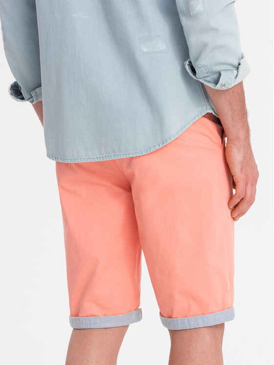 Ombre Ombre Chino kalhoty W421 Růžová Regular Fit