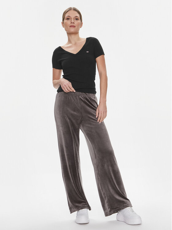 ONLY ONLY Megztos kelnės Rebel 15311822 Pilka Straight Fit