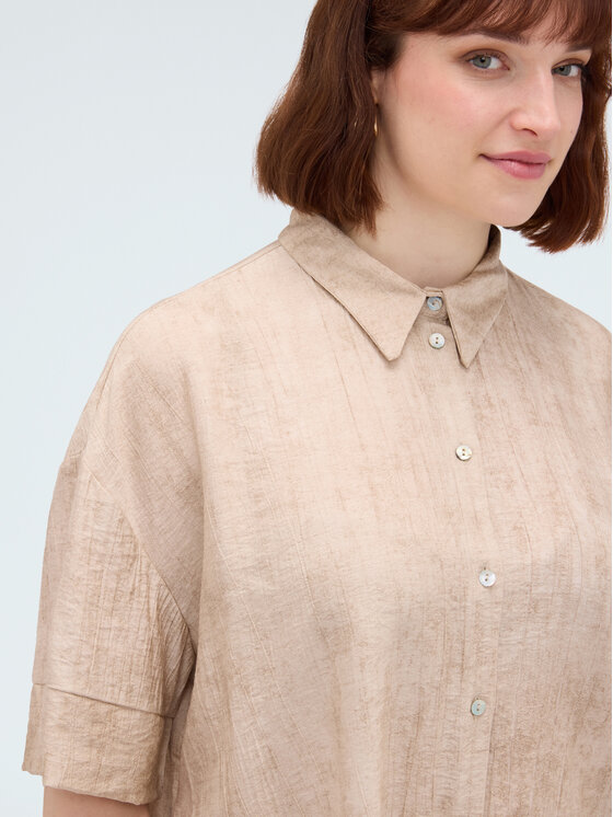 Fiorella Rubino Fiorella Rubino Koszula 5020L000187N002 Kremowy Boxy Fit