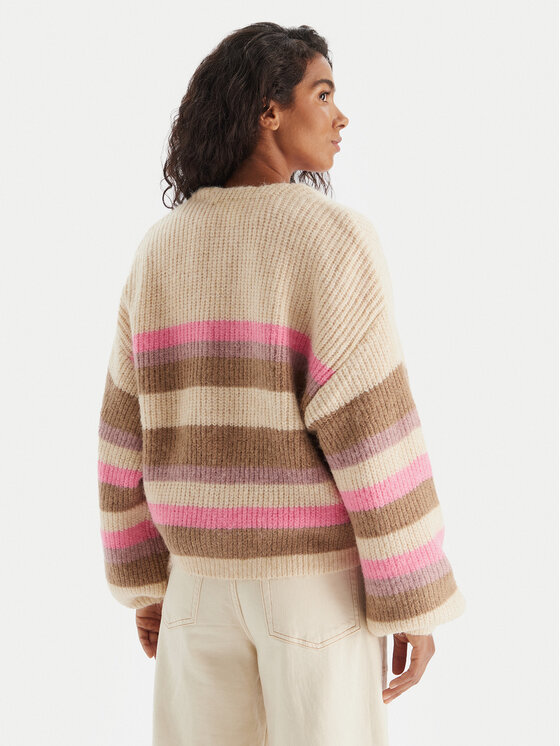 Roxy Roxy Strickjacke Marble Tiles Stripe ERJSW03669 Beige Regular Fit
