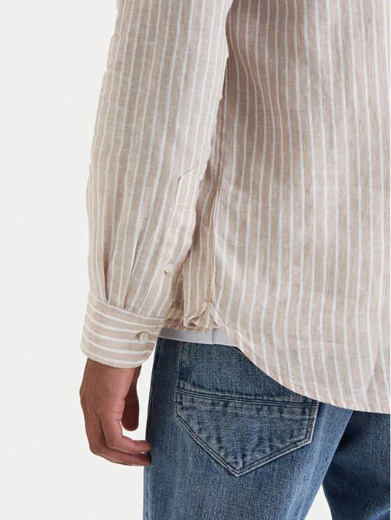 Tommy Hilfiger Tommy Hilfiger Риза Bengal MW0MW42400 Бежов Regular Fit