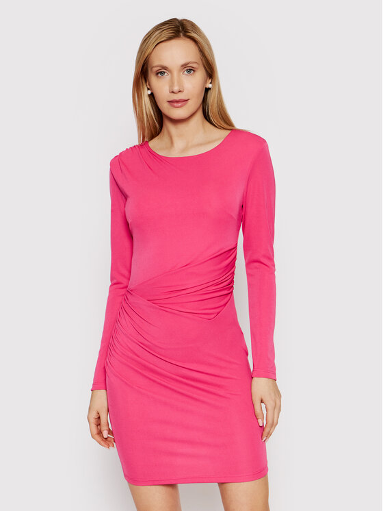 Rinascimento Cocktail obleka CFC0018416002 Roza Slim Fit