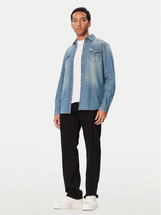 Guess Guess Джинсова сорочка M6BH02 D2068 Голубий Slim Fit