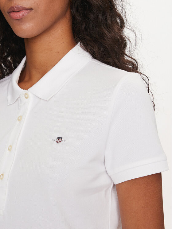 Gant Gant Polo Shield 4200870 Biały Slim Fit