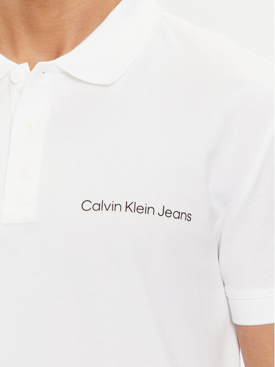 Calvin Klein Jeans Calvin Klein Jeans Polo Institutional J30J325495 Λευκό Regular Fit