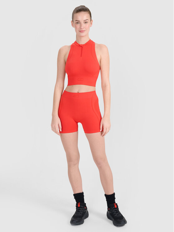 4F 4F Koszulka techniczna TRAINING SEAMLESS Czerwony Slim Fit