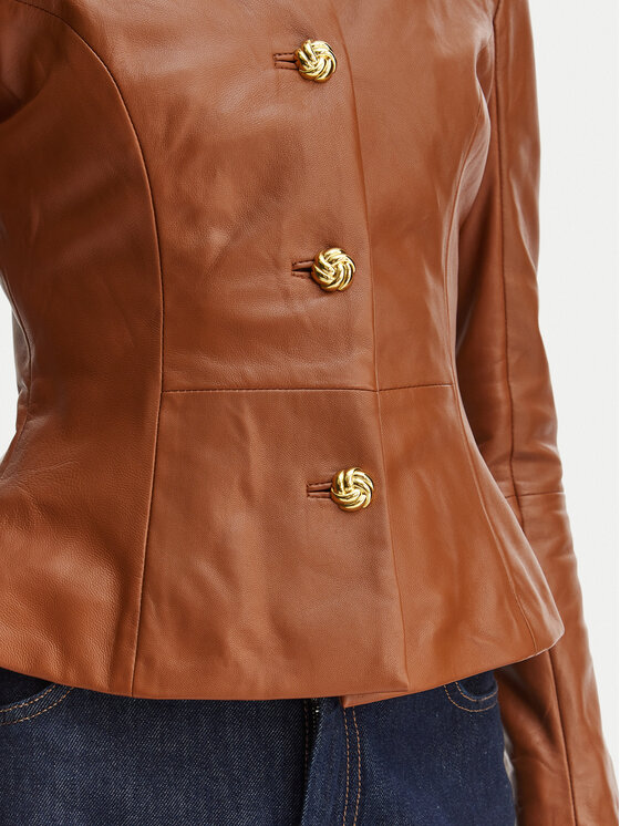 Marciano Guess Marciano Guess Кожено яке G6GL02 L0083 Кафяв Regular Fit