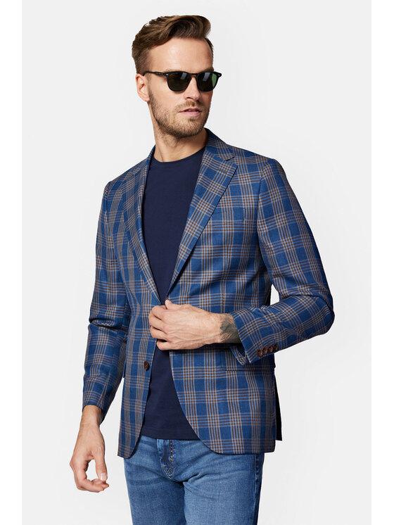 Lancerto Lancerto Marynarka Jersey MA099123000010 Niebieski Slim Fit