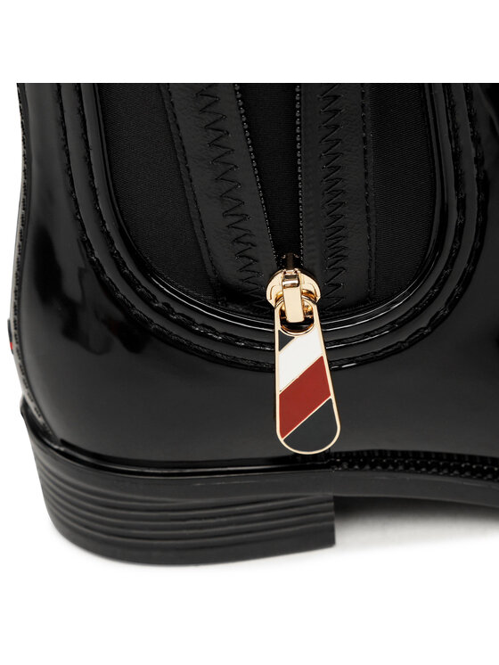 Tommy Hilfiger Tommy Hilfiger Гумени ботуши Corporate Zipper Rainboot FW0FW06000 Черен