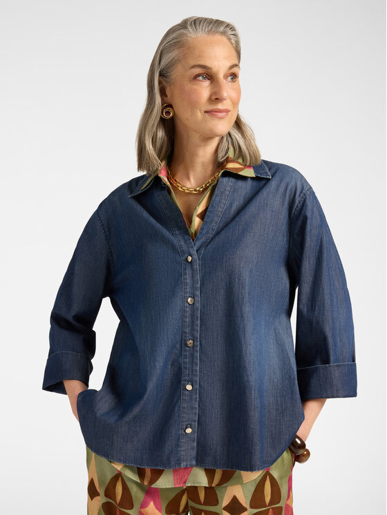 Elena Mirò Elena Mirò Koszula 5063P000398N034 Niebieski Regular Fit