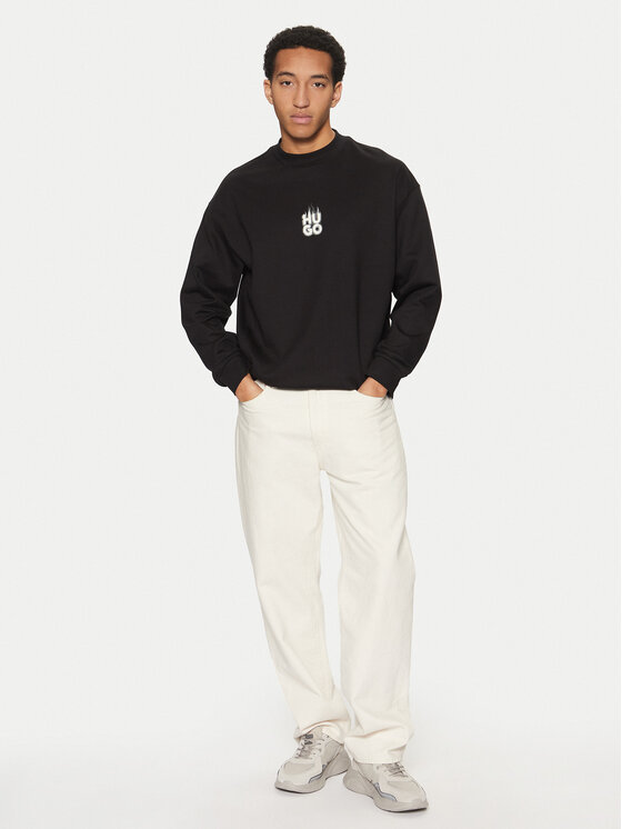 HUGO HUGO Majica dugih rukava Durungu 50530427 Crna Relaxed Fit