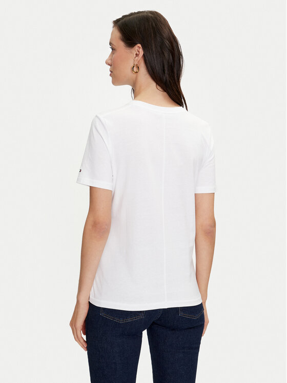 Tommy Hilfiger Tommy Hilfiger T-krekls Script WW0WW42589 Balts Regular Fit