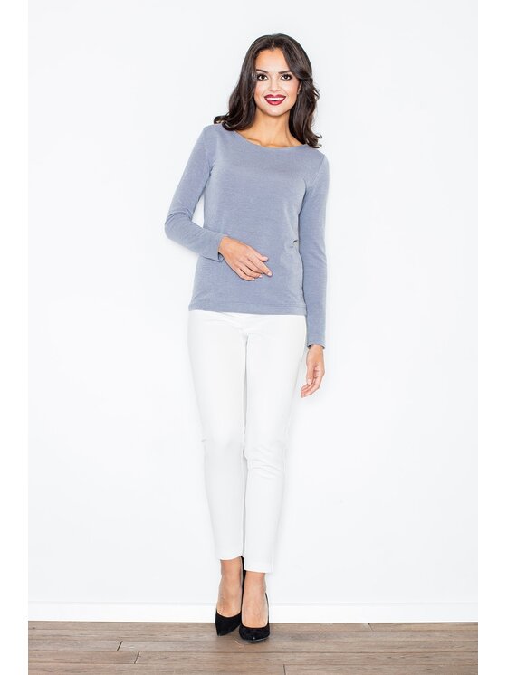 FIGL FIGL Sweter M244 Szary Regular Fit