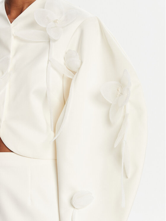 ROTATE Sako 3D Lily 113885857 Écru Relaxed Fit | Modivo.sk