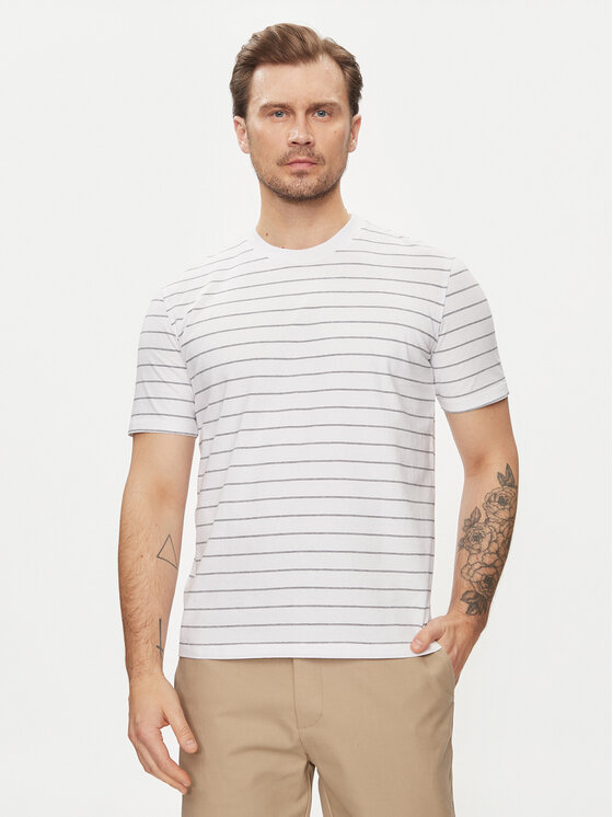 Sisley T-krekls 3QPBS103C Balts Regular Fit