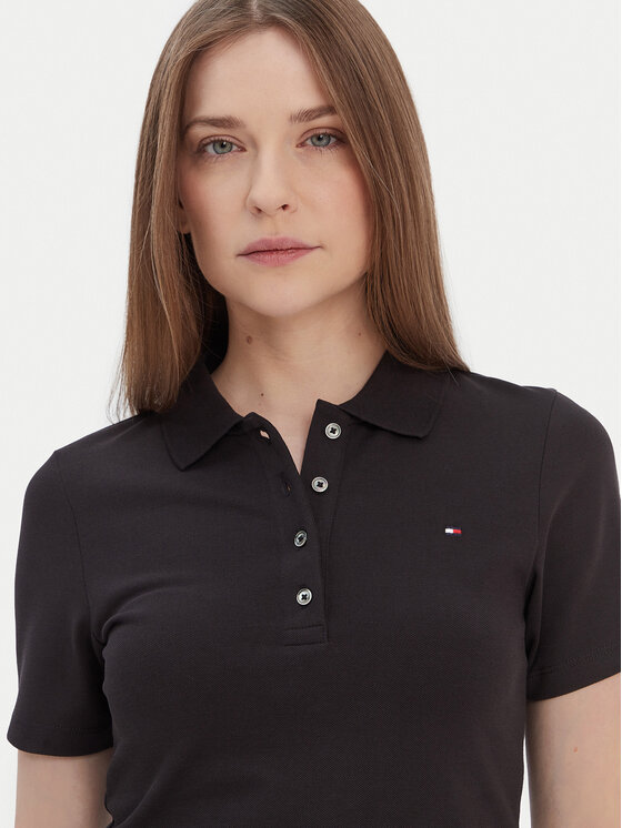 Tommy Hilfiger Tommy Hilfiger Polo 1985 WW0WW42047 Crna Slim Fit