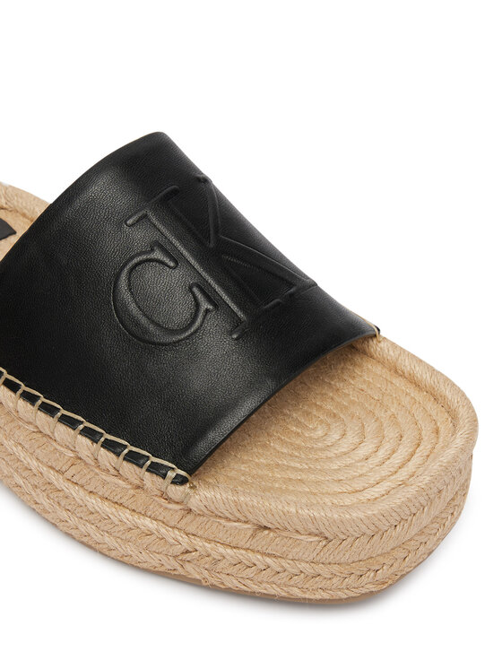 Calvin Klein Calvin Klein Espadrilky Flatf Espa Mule Lth Mg HW0HW03027 Černá