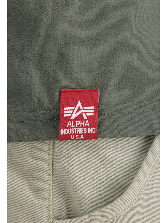 Alpha Industries Alpha Industries T-Shirt AI.136508-142-3XL Zielony Regular Fit