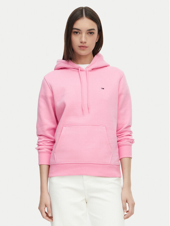 Tommy Jeans Pulóver Flag DW0DW19958 Világos rózsaszín Regular Fit