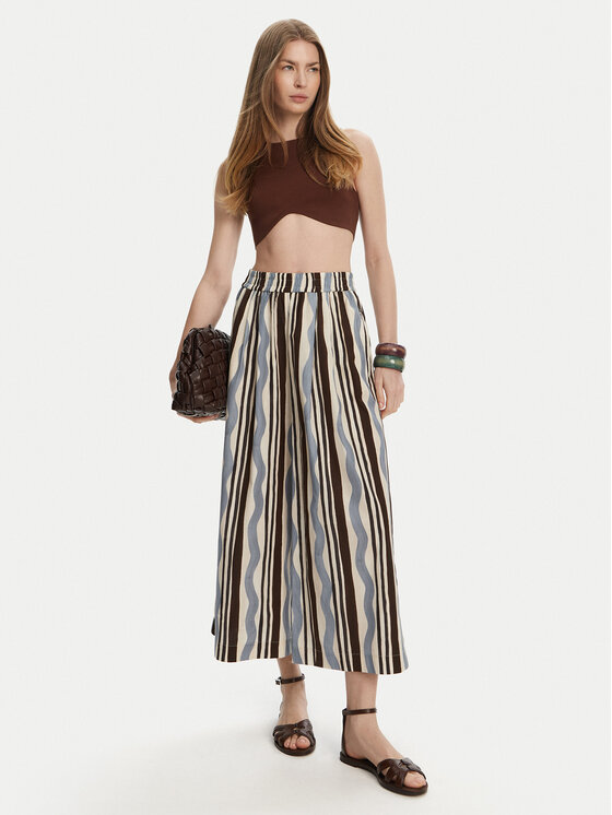 Weekend Max Mara Weekend Max Mara Kalhoty culottes Virgin 2515131102 Světle modrá Relaxed Fit