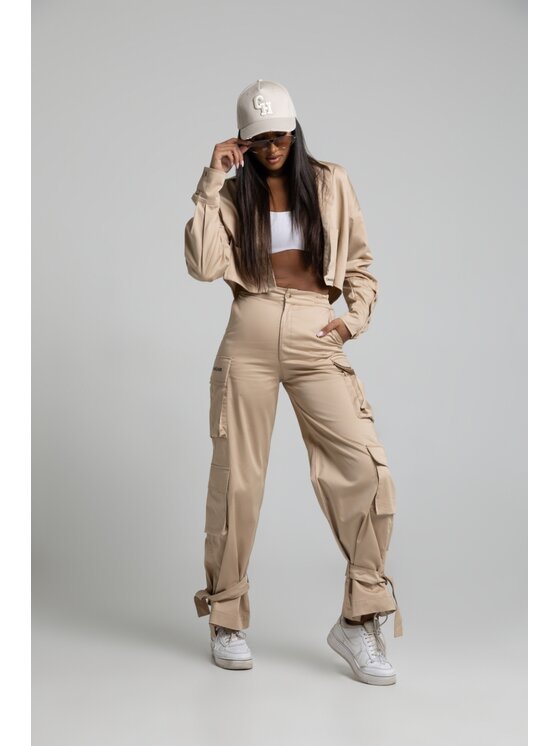 Chiara Wear Chiara Wear Spodnie materiałowe CARGO Beżowy Cargo Fit