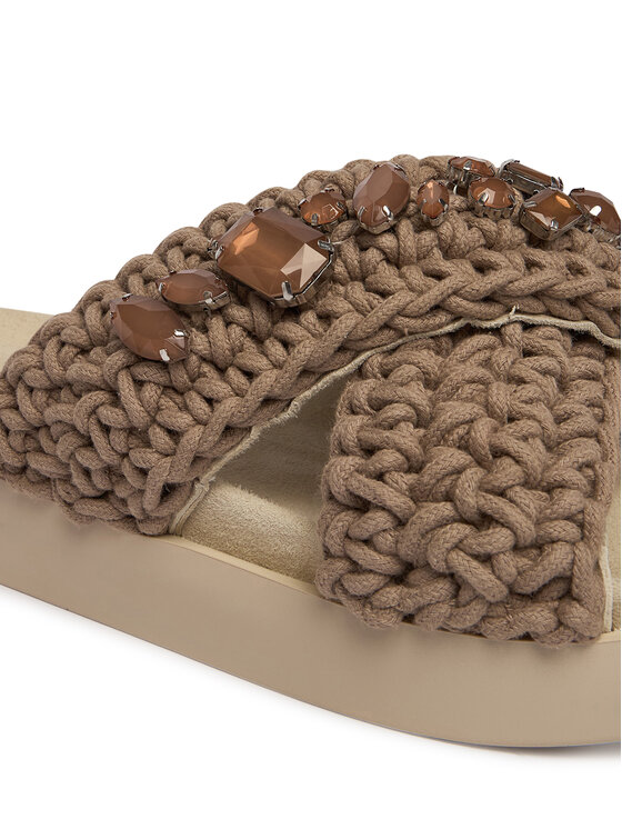 Inuikii Inuikii Παντόφλες Woven Stones 1004.003.0073 Ανοιχτό μπεζ
