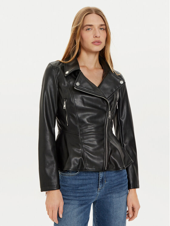 Guess Giacca in similpelle W4BL3T KCP70 Nero Regular Fit, taglia : XS