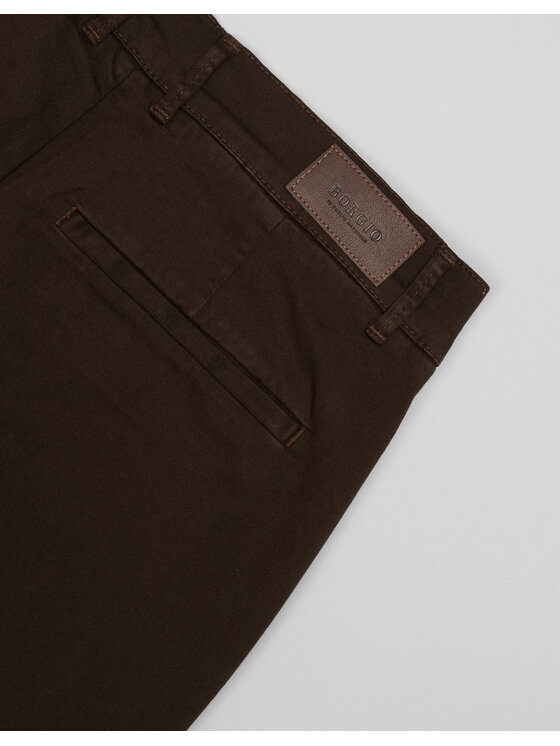 Borgio Borgio Spodnie materiałowe menfi Brązowy Slim Fit