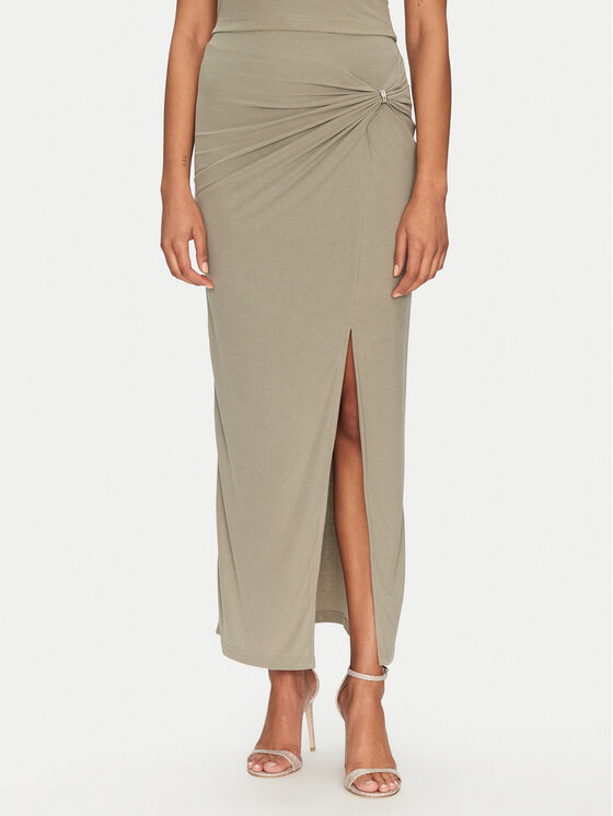 Guess Guess Midi suknja W5GD0E KAQL2 Kaki Regular Fit