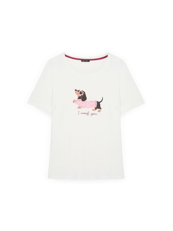 Fiorella Rubino Fiorella Rubino T-Shirt G087L009591N011 Biały Regular Fit