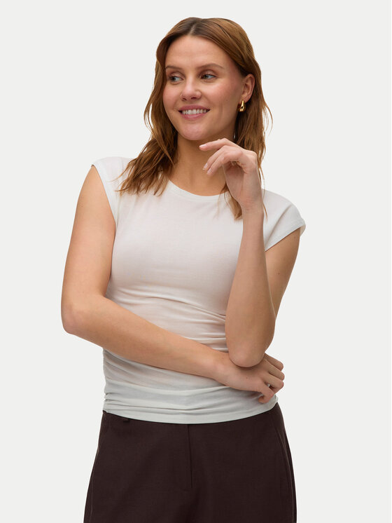 Vero Moda Vero Moda Marškinėliai Avasarah 10342876 Balta Slim Fit