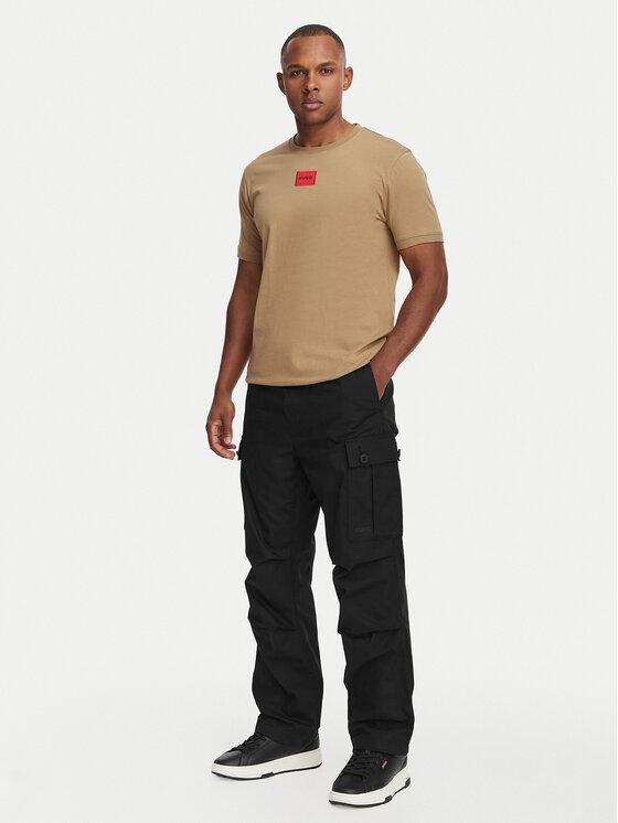 HUGO HUGO Spodnie cargo Carlos261 50559453 Czarny Straight Fit