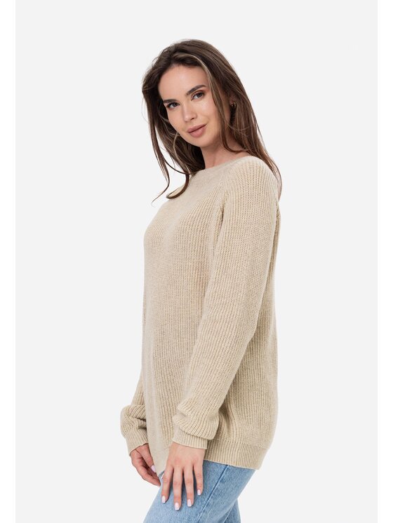 LAURELLA LAURELLA Sweter 6TU026 Beżowy Regular Fit
