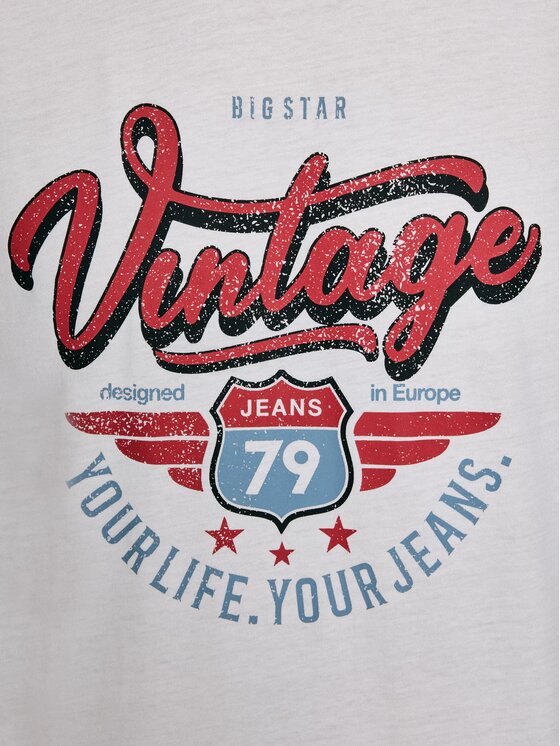 BIG STAR BIG STAR T-Shirt MERRET_100_150 Biały Basic Fit