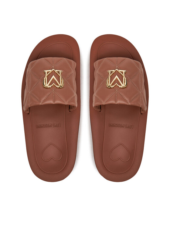 LOVE MOSCHINO LOVE MOSCHINO Klapki JA28014I1MIE0201 Brązowy