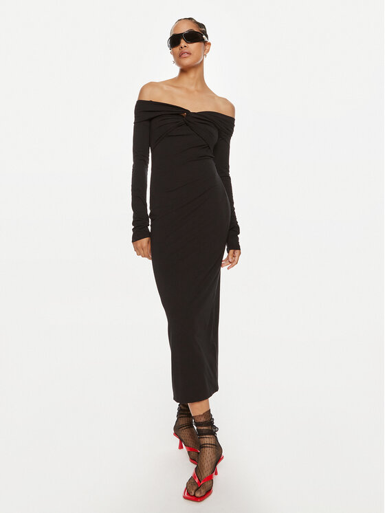 ROTATE ROTATE Koktel haljina Pippi 113026100 Crna Slim Fit