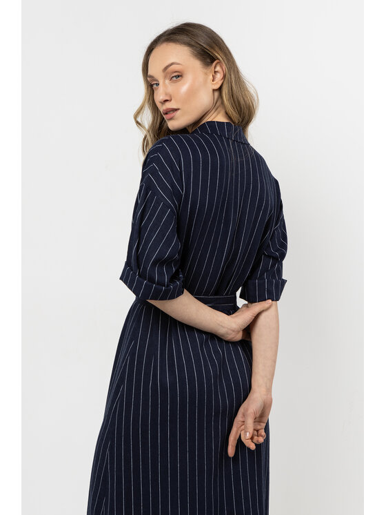 Awama Awama Sukienka letnia A730 Granatowy Basic Fit