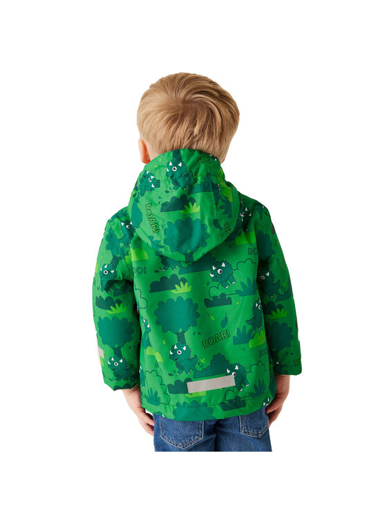 Regatta Regatta Kurtka przeciwdeszczowa Stompy The Dinosaur Zielony Long Fit
