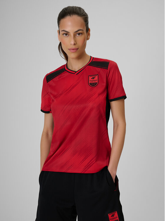 4F 4F Koszulka techniczna FOOTBALL Czerwony Regular Fit