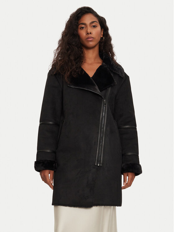 Morgan Morgan Fellmantel 242-GLANA Schwarz Regular Fit