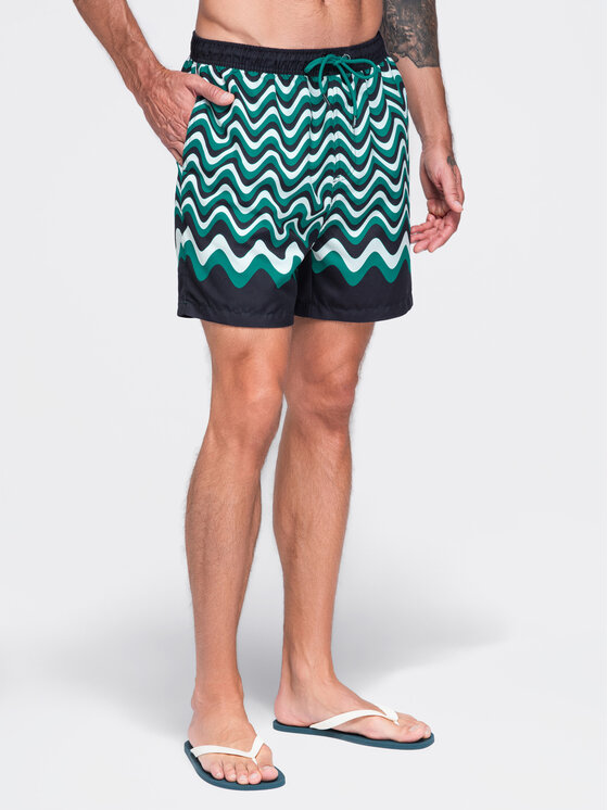 Ombre Ombre Szorty kąpielowe OM-SRSS-0221 Zielony Regular Fit
