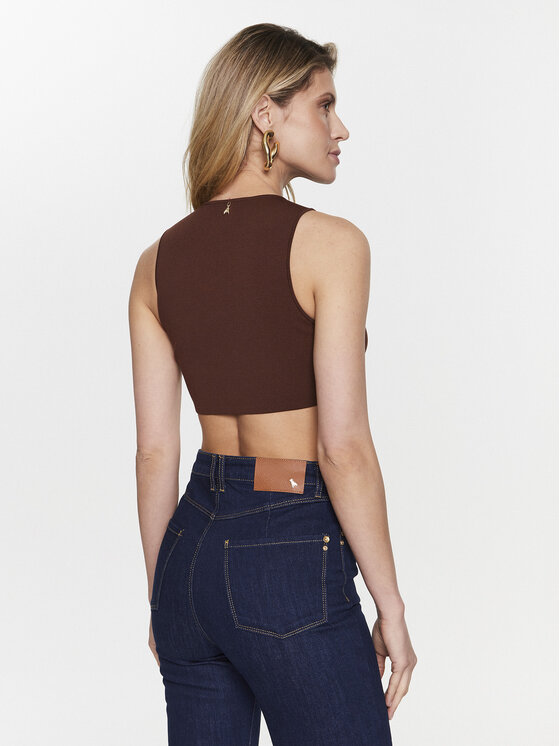 Patrizia Pepe Patrizia Pepe Marškinėliai 8K0110/K082-B754 Ruda Slim Fit